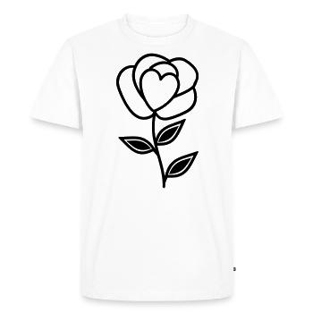 Pink Flower - Men's Premium Organic T-Shirt - white - Front - Nico (187cm)
