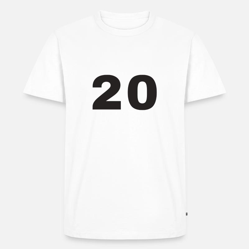 20 - Männer Premium Bio T-Shirt - Weiß