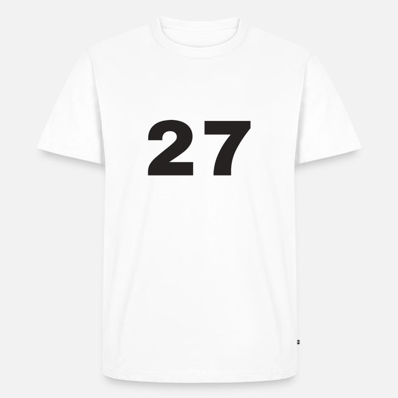 27 - Männer Premium Bio T-Shirt - Weiß