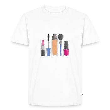 Maquillage beauté - T-shirt Premium bio Homme - blanc - Devant - Nico (187cm)
