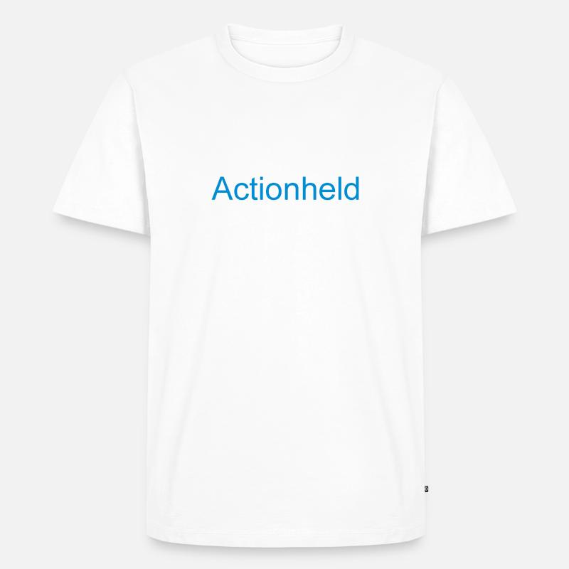 Actionheld - Männer Premium Bio T-Shirt - Weiß