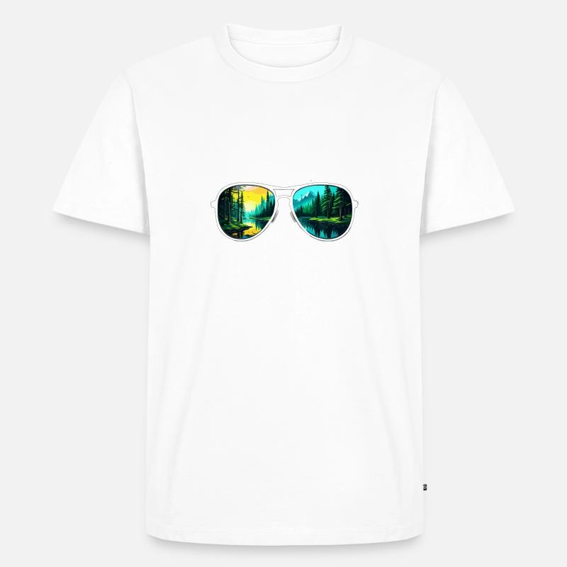 Sunglasses / Reflection / Forest / Reflection - Men's Premium Organic T-Shirt - white