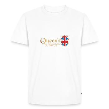 British Queen Monarchy Platinum Jubilee 70th yr - Men's Premium Organic T-Shirt - white - Front - Nico (187cm)