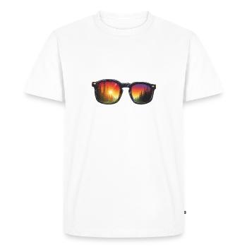 Sunglasses / Reflection / Forest / Reflection - Men's Premium Organic T-Shirt - white - Front - Nico (187cm)