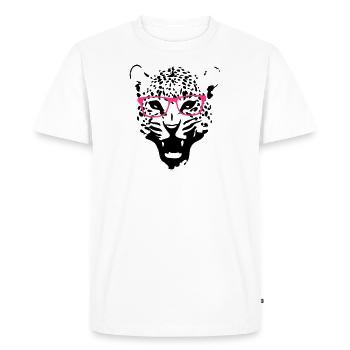Léopard lunettes de ballot 2c - T-shirt Premium bio Homme - blanc - Devant - Nico (187cm)