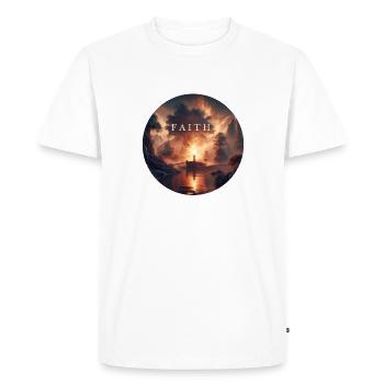 faith church religion - Men's Premium Organic T-Shirt - white - Front - Nico (187cm)