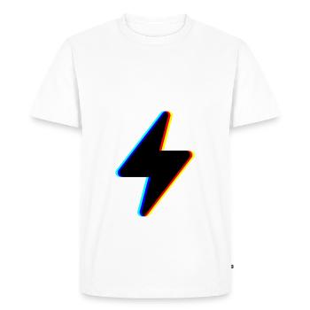lightning stream symbol logo - Men's Premium Organic T-Shirt - white - Front - Nico (187cm)