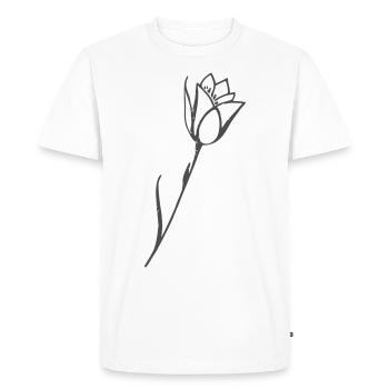 Tulipe dessin motif fleuri uni - T-shirt Premium bio Homme - blanc - Devant - Nico (187cm)