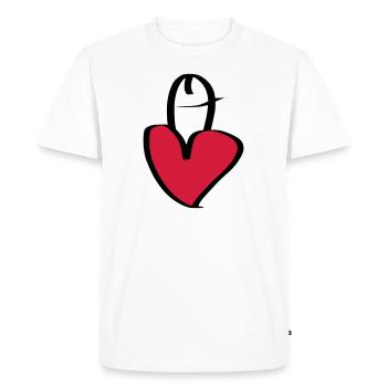 J’aime les pénis - I love penises - T-shirt Premium bio Homme - blanc - Devant - Nico (187cm)