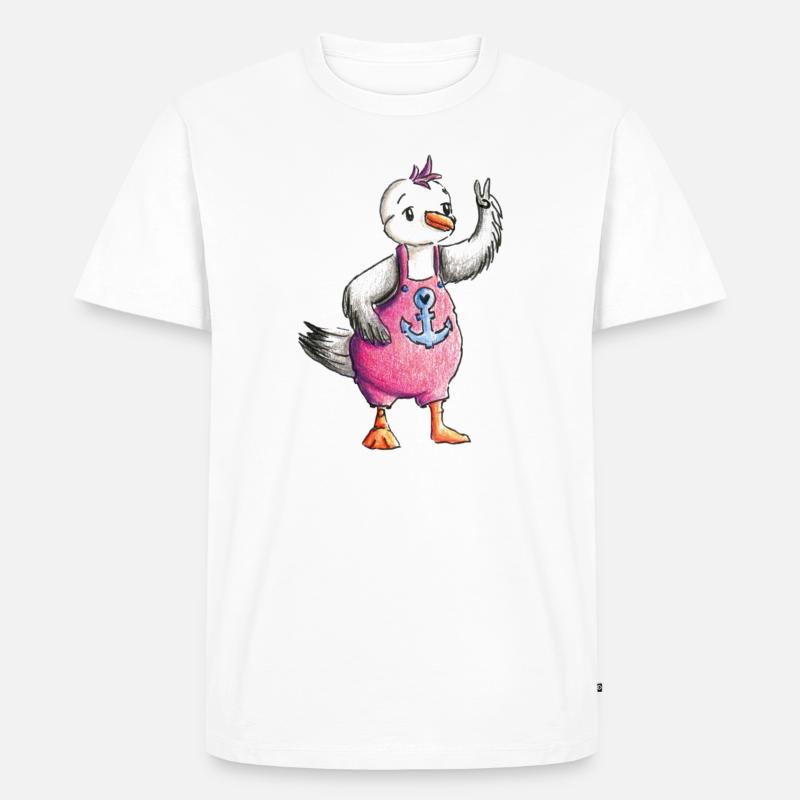 Möwe Peace - Männer Premium Bio T-Shirt - Weiß