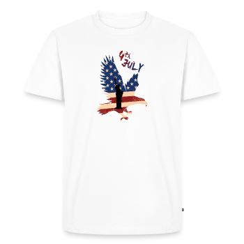 4 juillet Jour de l’indépendance - T-shirt Premium bio Homme - blanc - Devant - Nico (187cm)