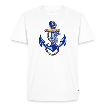 sailor anchor * - Men's Premium Organic T-Shirt - white - Front - Nico (187cm)