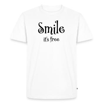 Smile. It's free - Men's Premium Organic T-Shirt - white - Front - Nico (187cm)