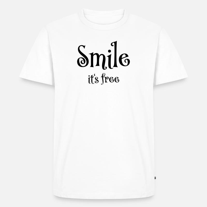 Smile. It's free - Männer Premium Bio T-Shirt - Weiß