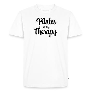 Le Pilates est ma thérapie - T-shirt Premium bio Homme - blanc - Devant - Nico (187cm)