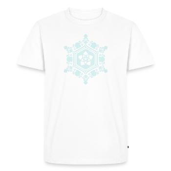 water crystal "love" with Venus pentagram / Emoto - Men's Premium Organic T-Shirt - white - Front - Nico (187cm)