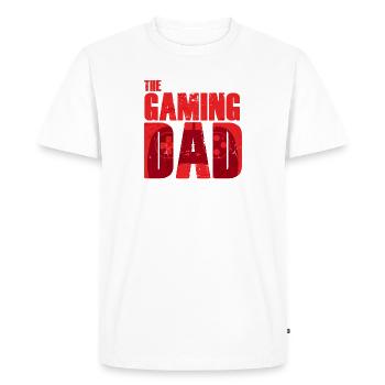 Le cadeau du père de la fête des pères de Papa Gamer - T-shirt Premium bio Homme - blanc - Devant - Nico (187cm)