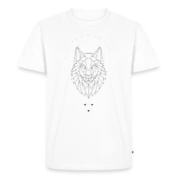 Geometrical Wolf - Men's Premium Organic T-Shirt - white - Front - Nico (187cm)