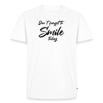 N’oubliez pas de sourire aujourd’hui - T-shirt Premium bio Homme - blanc - Devant - Nico (187cm)