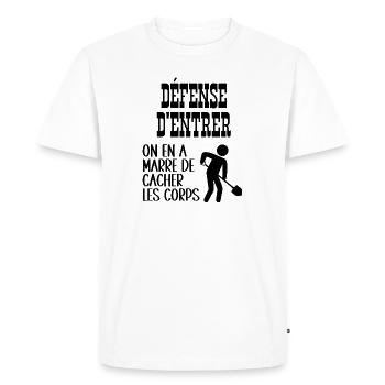 défense d'entrer - T-shirt Premium bio Homme - blanc - Devant - Nico (187cm)