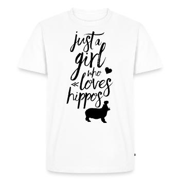 Fille L’hippopotame Aime hippopotame hippopotame - T-shirt Premium bio Homme - blanc - Devant - Nico (187cm)