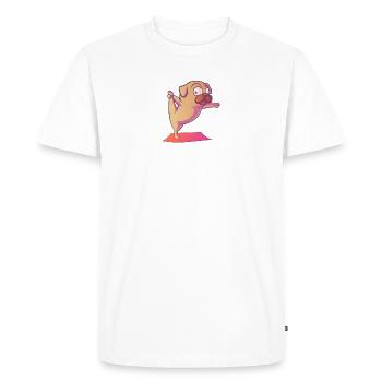 Dog Yoga Fun and Colorful - Men's Premium Organic T-Shirt - white - Front - Nico (187cm)
