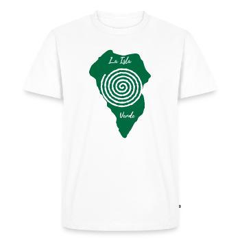 La Isla Verde La Palma Contour Dessin en spirale - T-shirt Premium bio Homme - blanc - Devant - Nico (187cm)
