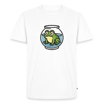 Grenouille dans un bol - T-shirt Premium bio Homme - blanc - Devant - Nico (187cm)