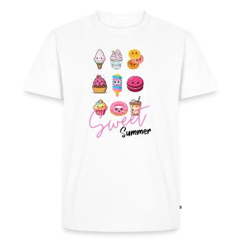 Sweet Happiness Makers - Illustrations de desserts mignons - T-shirt Premium bio Homme - blanc - Devant - Nico (187cm)