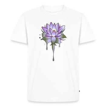 Lotus flower in violet with gradient - Men's Premium Organic T-Shirt - white - Front - Nico (187cm)