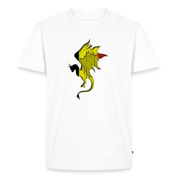 Drapeau de la Belgique - Belgique - Silhouette de dragon - T-shirt Premium bio Homme - blanc - Devant - Nico (187cm)