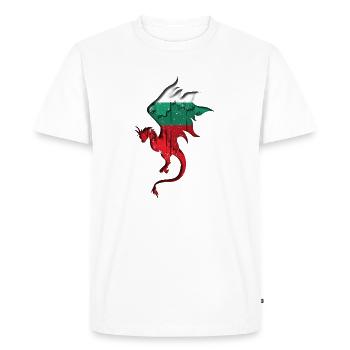 Drapeau de la Bulgarie - Bulgarie - Silhouette de dragon - T-shirt Premium bio Homme - blanc - Devant - Nico (187cm)