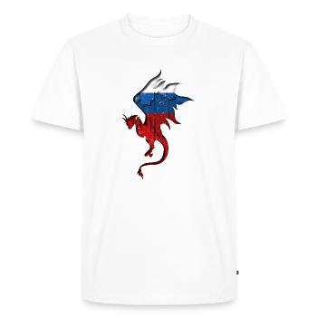 Drapeau de la Russie - Russie - Silhouette de dragon - T-shirt Premium bio Homme - blanc - Devant - Nico (187cm)