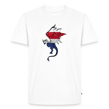 Drapeau du Costa Rica - Silhouette de dragon - T-shirt Premium bio Homme - blanc - Devant - Nico (187cm)