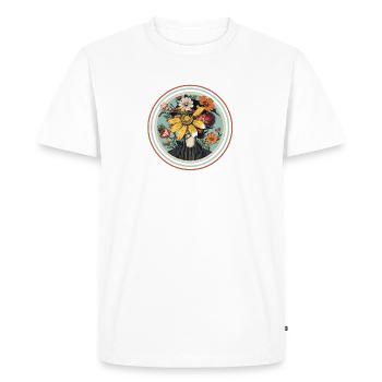 Flower portrait with nature accent - Men's Premium Organic T-Shirt - white - Front - Nico (187cm)