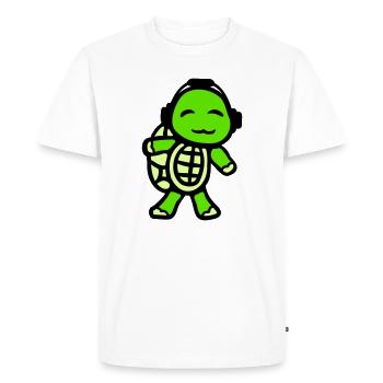 Turtle Headphones Music Listening Club Party Fun - Men's Premium Organic T-Shirt - white - Front - Nico (187cm)