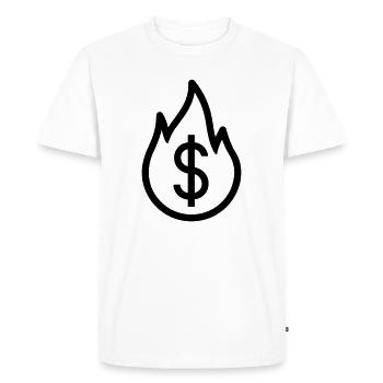 Burning Money - Men's Premium Organic T-Shirt - white - Front - Nico (187cm)