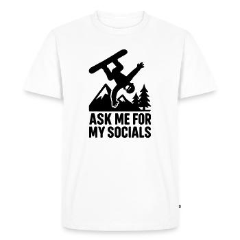 Demandez-moi mes réseaux sociaux - T-shirt Premium bio Homme - blanc - Devant - Nico (187cm)