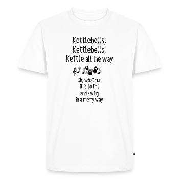 Kettlebells, jinglebells - best gift - Men's Premium Organic T-Shirt - white - Front - Nico (187cm)