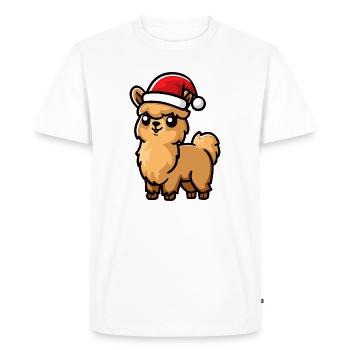 Alpaca Llama Christmas - Men's Premium Organic T-Shirt - white - Front - Nico (187cm)