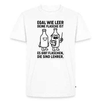 Bottle Empty Teacher Joke - Men's Premium Organic T-Shirt - white - Front - Nico (187cm)