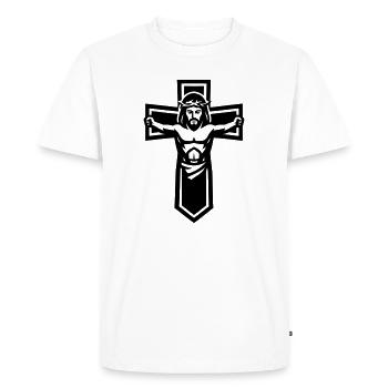 Symbole de la Croix de Jésus chrétien - T-shirt Premium bio Homme - blanc - Devant - Nico (187cm)