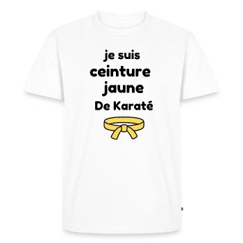 I am a yellow belt in karate - Men's Premium Organic T-Shirt - white - Front - Nico (187cm)