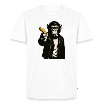 Singe Rebelle Banane - T-shirt Premium bio Homme - blanc - Devant - Nico (187cm)