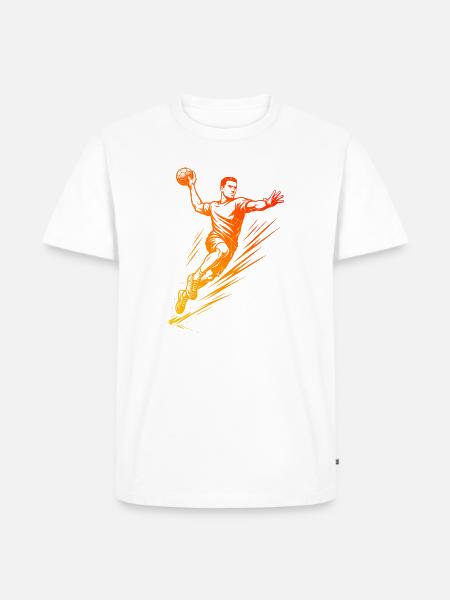 Modernes Handball Artwork für Männer - Männer Premium Bio T-Shirt - Weiß