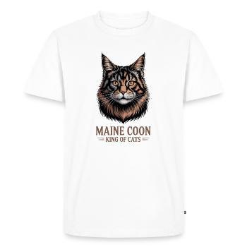 Maine Coon King of Cats - Majestic Feline Gift - Men's Premium Organic T-Shirt - white - Front - Nico (187cm)