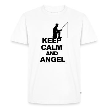 KEEP CALM AND ANGLING! ANGLER REST black - Men's Premium Organic T-Shirt - white - Front - Nico (187cm)