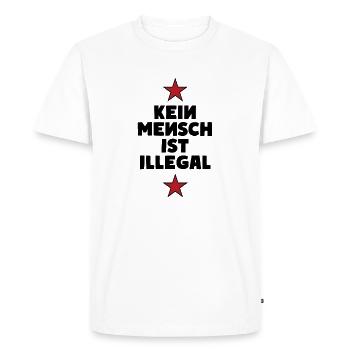No One Is Illegal - Migration - Illegality - Men's Premium Organic T-Shirt - white - Front - Nico (187cm)
