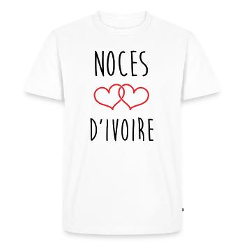 Wedding Anniversary - Ivory Wedding (62 years) - Men's Premium Organic T-Shirt - white - Front - Nico (187cm)