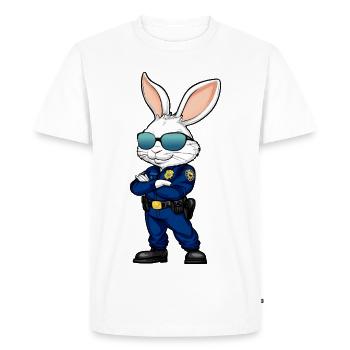 Police Rabbits - Men's Premium Organic T-Shirt - white - Front - Nico (187cm)